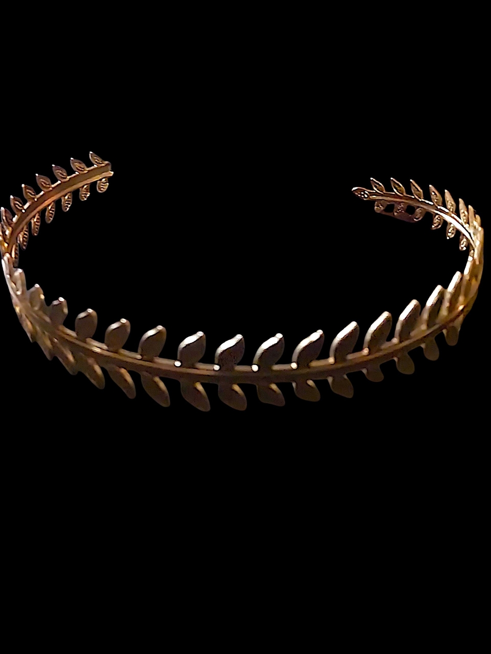 Leaf Motif Arm Cuff Bracelet - Gold Tone(.Perfect For Toga Ensemble)